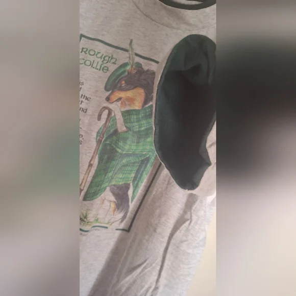 Vintage Signal SportGray Graphic T-Shirt with Rough Collie Design 1995 SZ M Ae - Picture 6 of 7